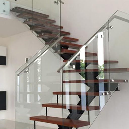 Cầu thang kính inox Cầu thang kính inox